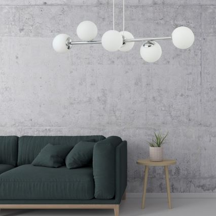 Sietynas su kabeliu MADDIE 6xE14/5W/230V blizgus chromas