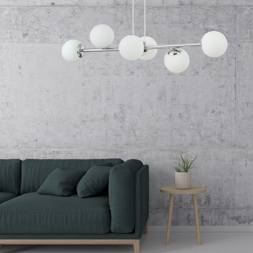 Sietynas su kabeliu MADDIE 6xE14/5W/230V blizgus chromas