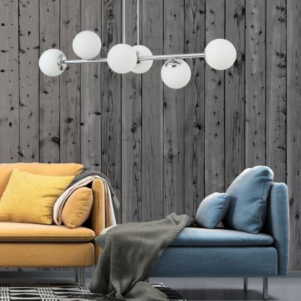 Sietynas su kabeliu MADDIE 6xE14/5W/230V blizgus chromas