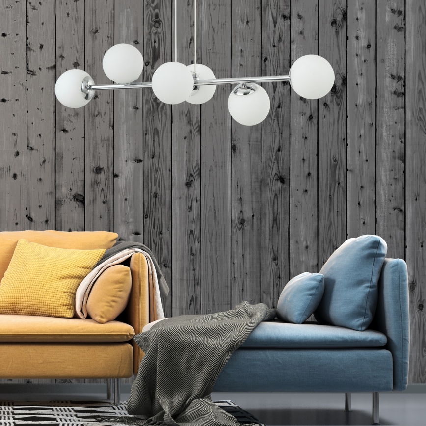 Sietynas su kabeliu MADDIE 6xE14/5W/230V blizgus chromas