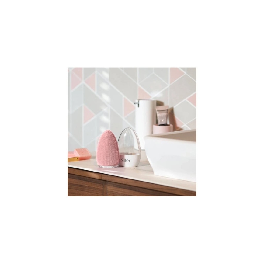 Silk’n - BRIGHT veido valymo šepetėlis 5V/500 mAh rožinis