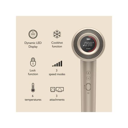 Silk’n - Plaukų džiovintuvas SILKYAIR PRO 1600W/230V auksinis