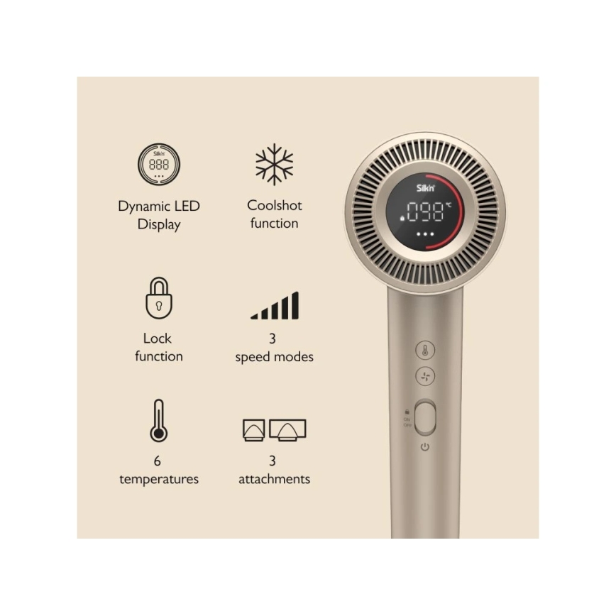 Silk’n - Plaukų džiovintuvas SILKYAIR PRO 1600W/230V auksinis