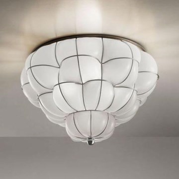 SIRU - Lubinis šviestuvas POUFF 3xE27/60W/230V blizgus chromas/balta Venecijos stiklas