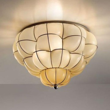 SIRU - Lubinis šviestuvas POUFF 3xE27/60W/230V blizgus chromas/smėlio spalva Venecijos stiklas