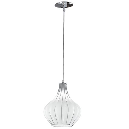 SIRU - Pakabinamas sietynas AURIGA 1xE14/40W/230V diametras 26 cm matinis chromas/balta Venecijos stiklas