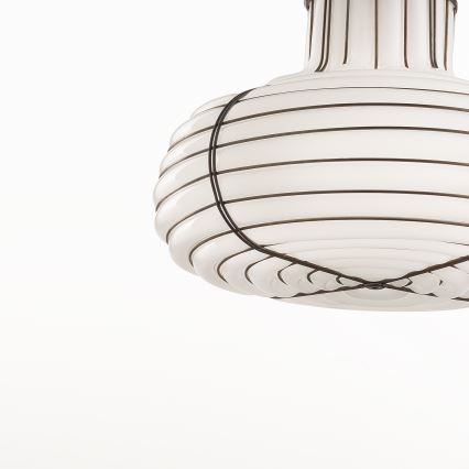 SIRU - Pakabinamas sietynas CHAPEAU 2xE14/40W/230V matinis chromas/balta Venecijos stiklas