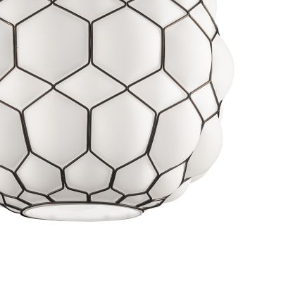 SIRU - Pakabinamas sietynas GALAPAGOS 1xE27/60W/230V juoda/balta Venecijos stiklas