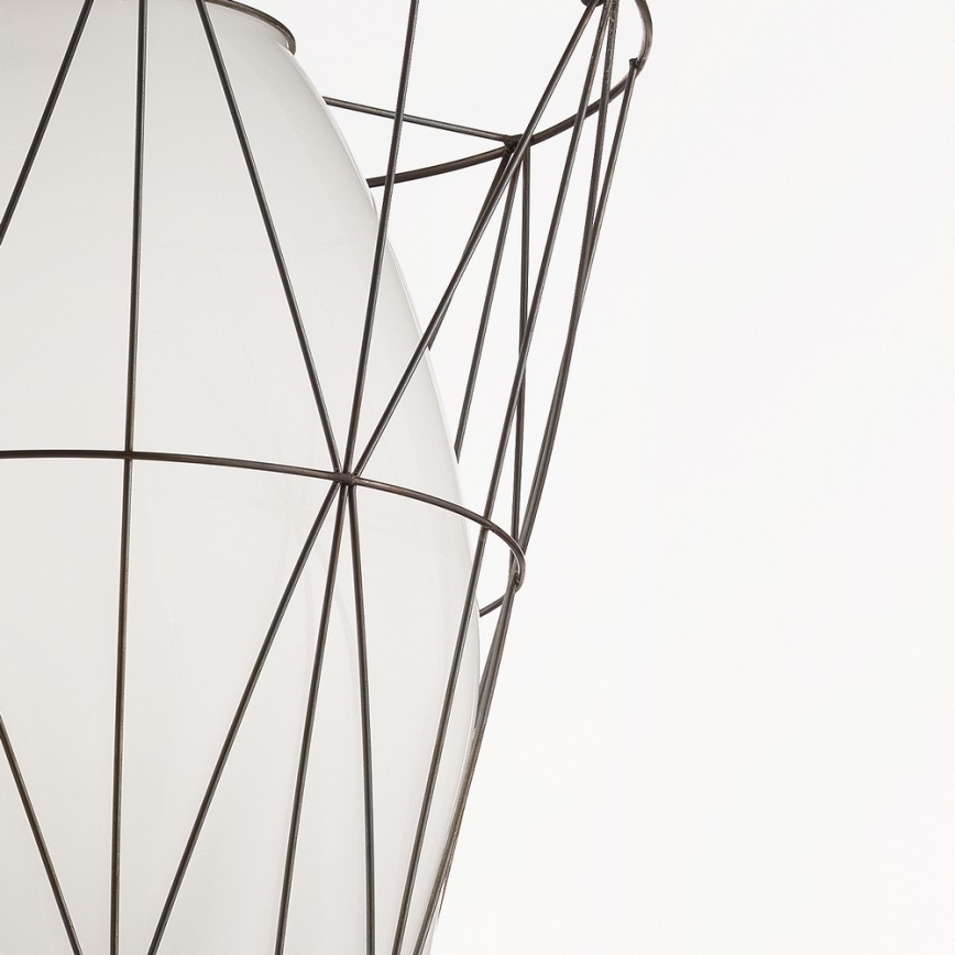 SIRU - Pakabinamas sietynas SEGNI 1xE27/60W/230V juoda/balta Venecijos stiklas