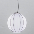 SIRU - Pakabinamas sietynas SFERA 1xE27/60W/230V diametras 32 cm juoda/balta Venecijos stiklas