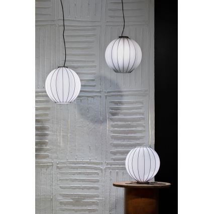 SIRU - Pakabinamas sietynas SFERA 1xE27/60W/230V diametras 32 cm juoda/balta Venecijos stiklas