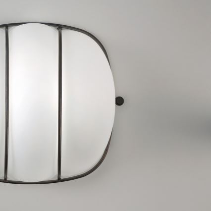 SIRU - Sieninis šviestuvas CAGE 1xGX53/10W/230V 20 cm juoda/balta Venecijos stiklas