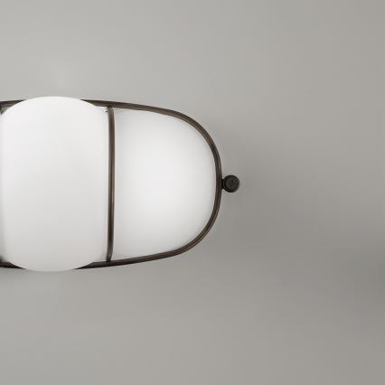 SIRU - Sieninis šviestuvas CAGE 1xGX53/10W/230V 22 cm juoda/balta Venecijos stiklas