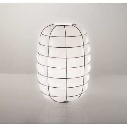 SIRU - Sieninis šviestuvas LANTERNA 1xE27/60W/230V juoda/balta Venecijos stiklas