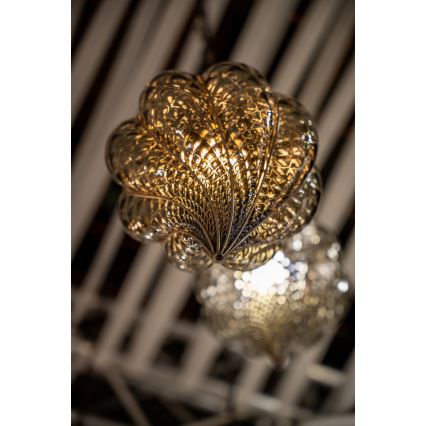 SIRU - Sietynas, kabinamas ant grandinės GOCCIA 1xE27/60W/230V diametras 25 cm smėlio spalva/ruda Venecijos stiklas