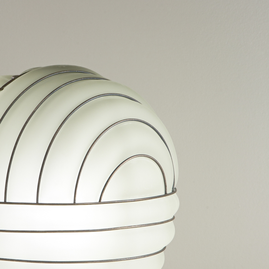 SIRU - Stalinis šviestuvas CARTESIO 1xE27/60W/230V ruda/balta Venecijos stiklas