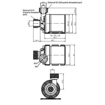 Siurblys 12VDC 800 l/val G1/2