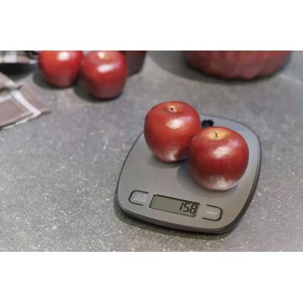 Skaitmeninės virtuvės svarstyklės 2xAAA sidabrinės