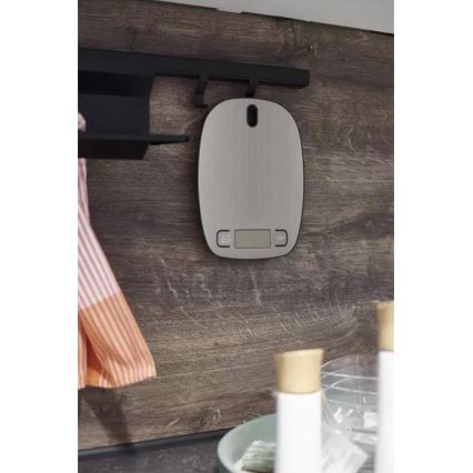 Skaitmeninės virtuvės svarstyklės 2xAAA sidabrinės