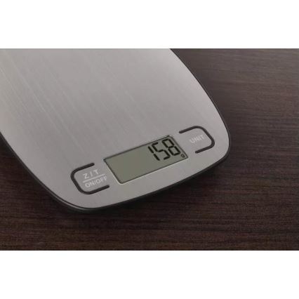 Skaitmeninės virtuvės svarstyklės 2xAAA sidabrinės