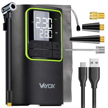 Skaitmeninis kišeninis kompresorius 5 V, 4000 mAh, juodas