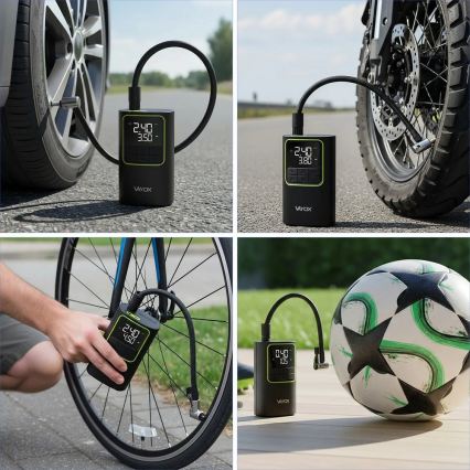 Skaitmeninis kišeninis kompresorius 5 V, 4000 mAh, juodas