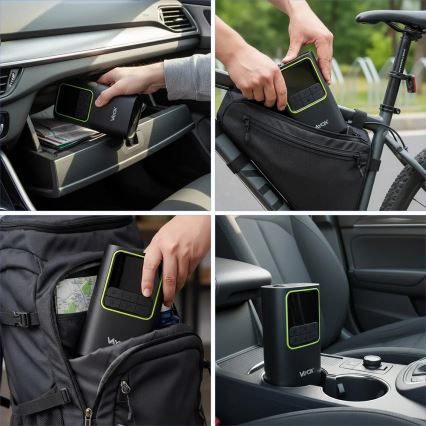 Skaitmeninis kišeninis kompresorius 5 V, 4000 mAh, juodas