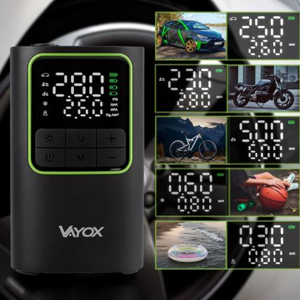 Skaitmeninis kišeninis kompresorius 5 V, 4000 mAh, juodas