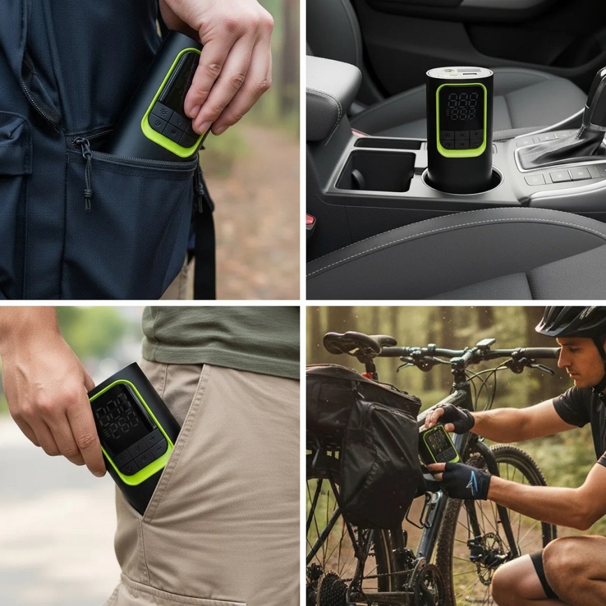 Skaitmeninis kišeninis kompresorius 5V 8000 mAh juodas