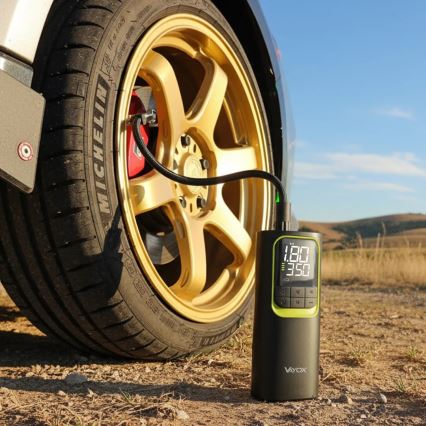 Skaitmeninis kišeninis kompresorius 5V 8000 mAh juodas