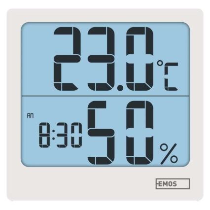 Skaitmeninis termometras su drėgmės matuokliu 1xAA baltas