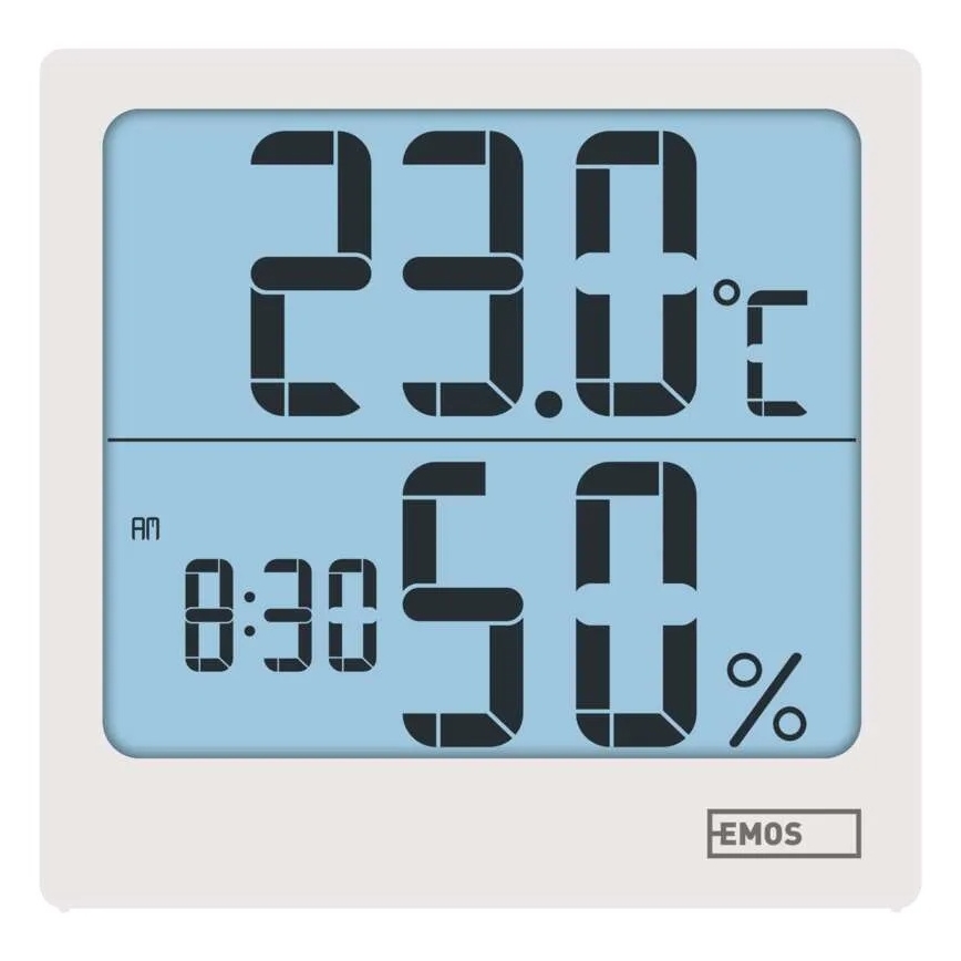 Skaitmeninis termometras su drėgmės matuokliu 1xAA baltas