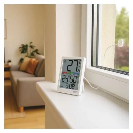 Skaitmeninis termometras su drėgmės matuokliu 2xAAA baltas
