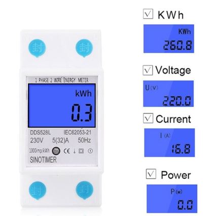 Skaitmeninis vienfazis elektros skaitiklis DIN bėgiui DDS528L