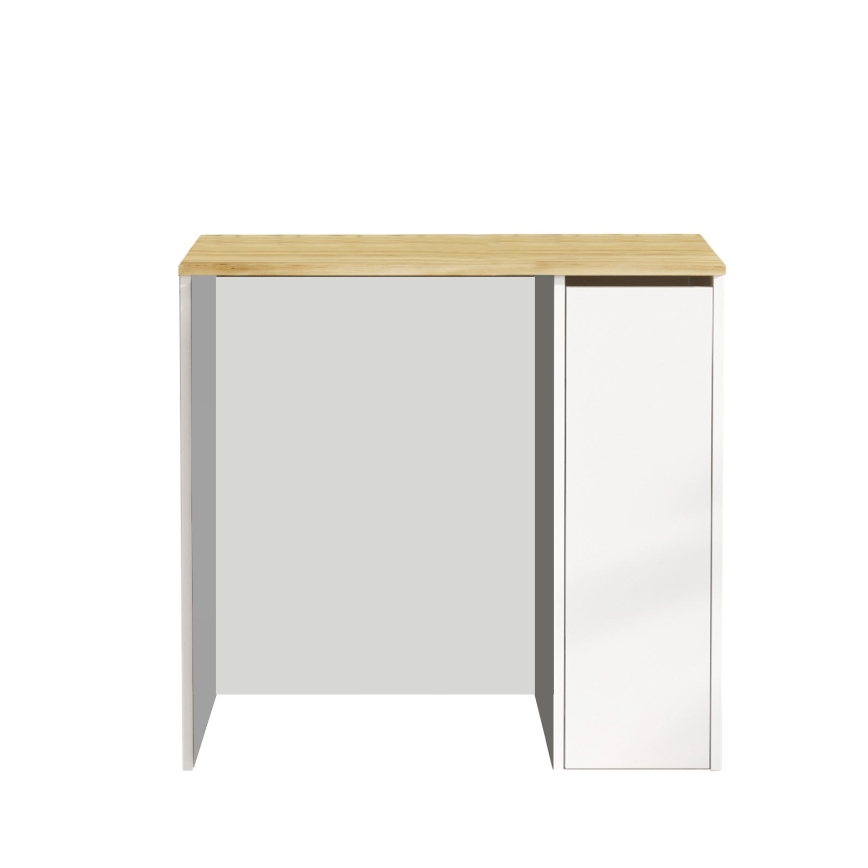 Skalbimo mašinos spintelė su sandėliavimo vieta 88,3x93,5 cm balta/graikinis riešutas