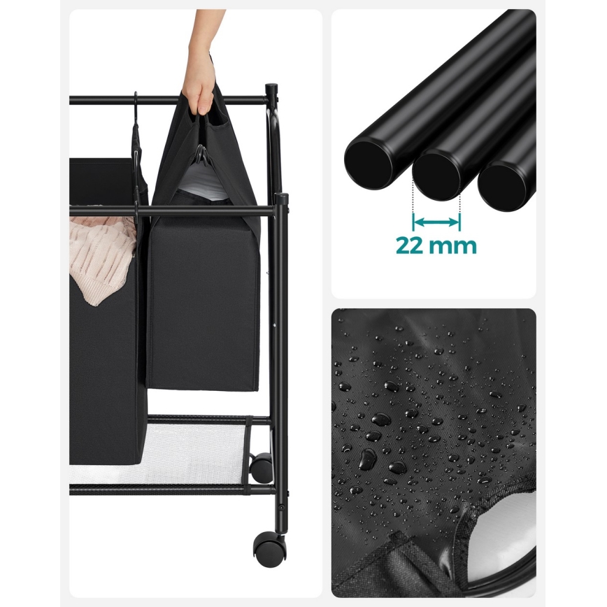 Skalbinių krepšys LINA juodas