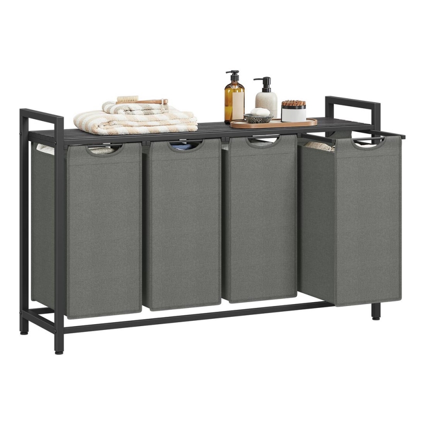 Skalbinių krepšys REX juodas/pilkas