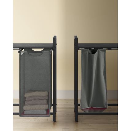 Skalbinių krepšys REX juodas/pilkas