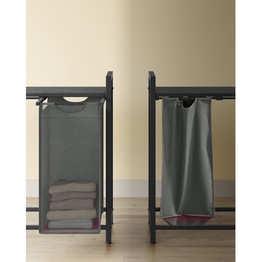 Skalbinių krepšys REX juodas/pilkas