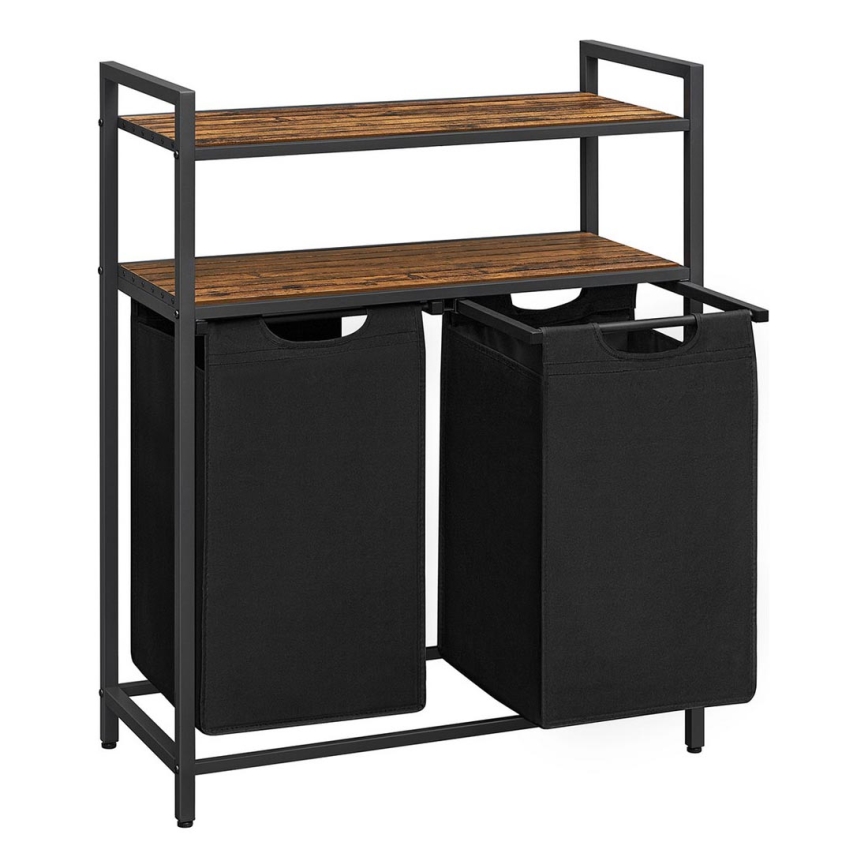 Skalbinių krepšys REX ruda/juoda