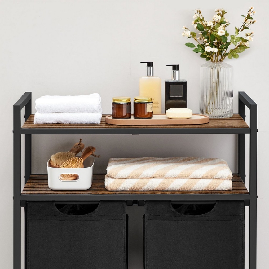 Skalbinių krepšys REX ruda/juoda