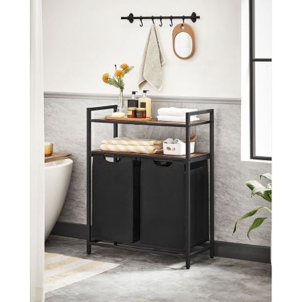 Skalbinių krepšys REX ruda/juoda