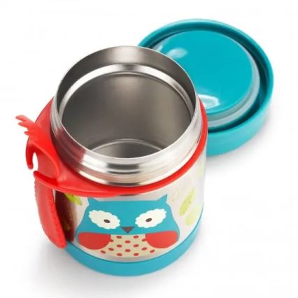 Skip Hop - Maisto termosas su šaukšteliu/šakute ZOO 325 ml pelėda