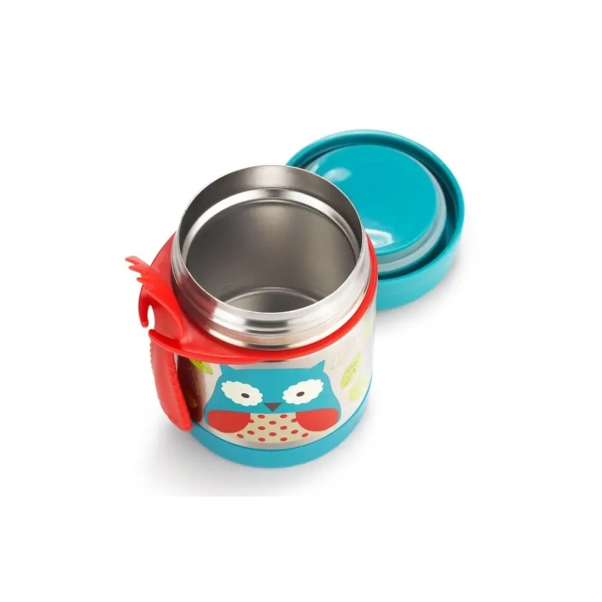 Skip Hop - Maisto termosas su šaukšteliu/šakute ZOO 325 ml pelėda