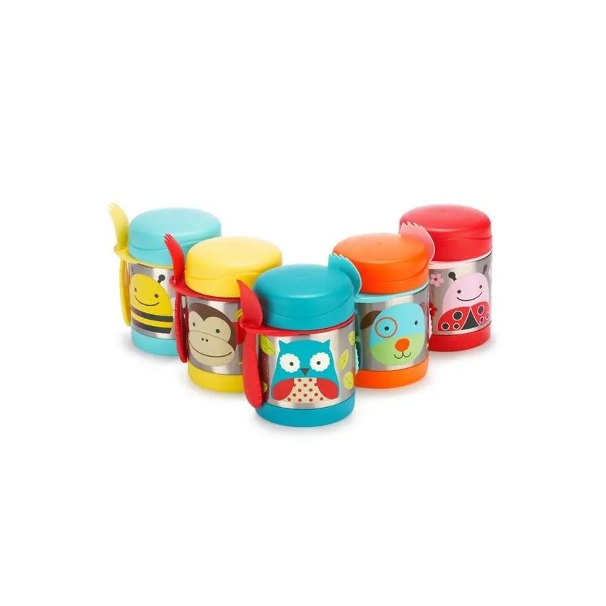 Skip Hop - Maisto termosas su šaukšteliu/šakute ZOO 325 ml pelėda