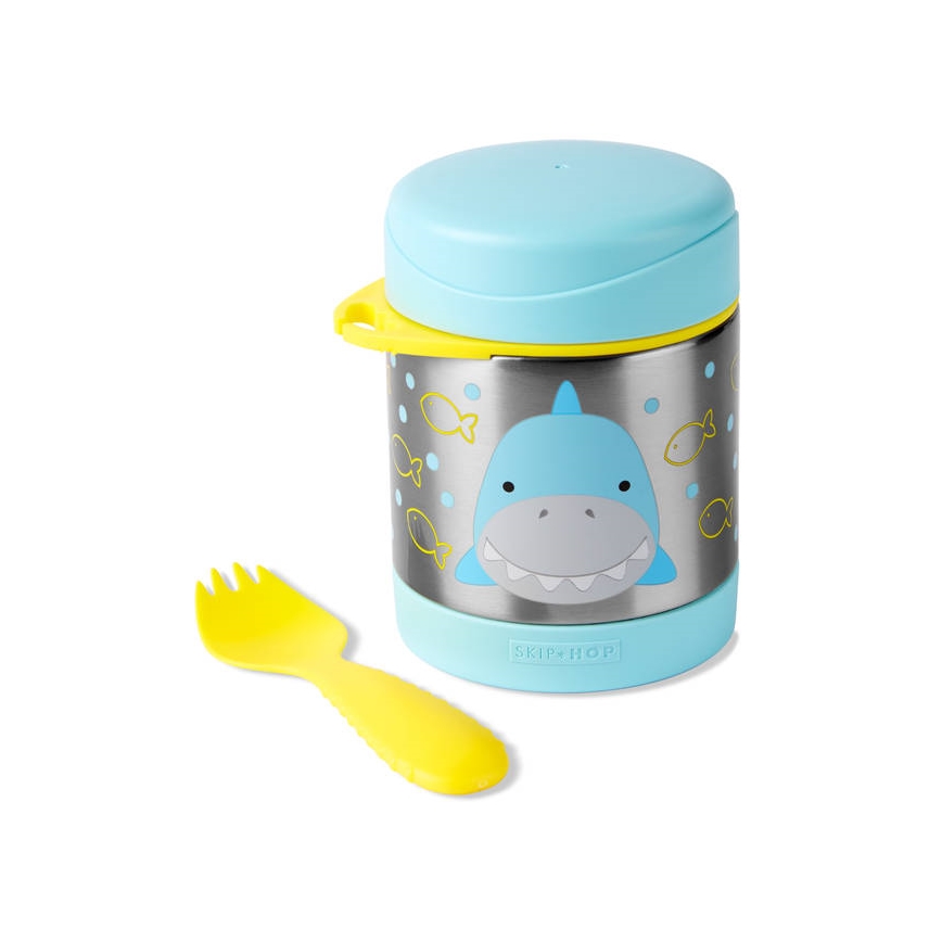 Skip Hop - Maisto termosas su šaukšteliu/šakute ZOO 325 ml ryklys