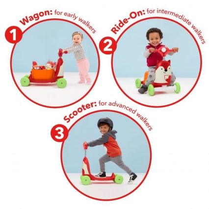 Skip Hop - Stumiamas dviratis 3in1 ZOO lapė 3xAAA