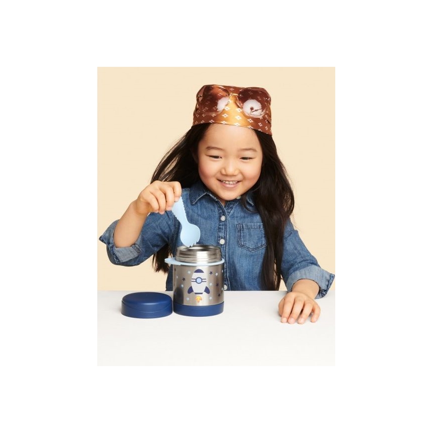 Skip Hop – Termo maisto indas su šaukštu/šakute SPARK STYLE 325 ml kosminė raketa
