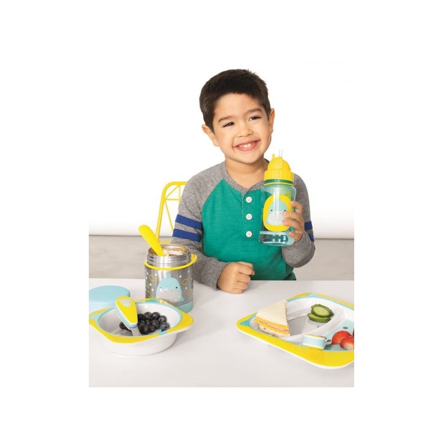 Skip Hop - Termo maisto indas su šaukštu/šakute ZOO 325 ml ryklys