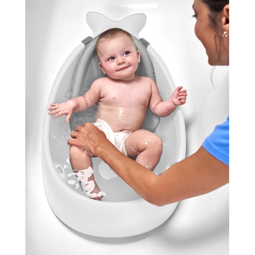 Skip Hop - Vaikiška vonelė su ergonomiška pagalvėle MOBY 3 balta